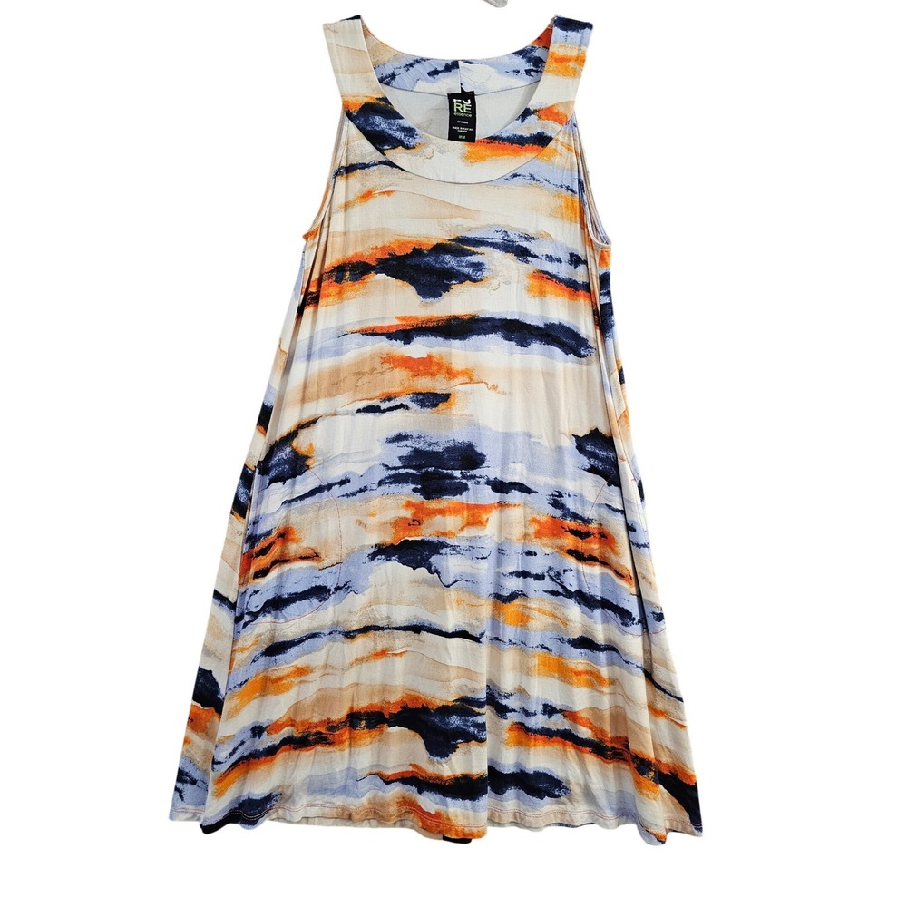 Pure Essence Tank Dress Womens Medium‎ Multicolor Abstract Art to Wear Pockets